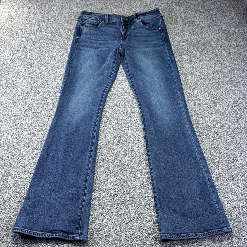 American Eagle Kick Boot Jeans Womens 8 Medium Wash Bootcut Stretch Low Rise